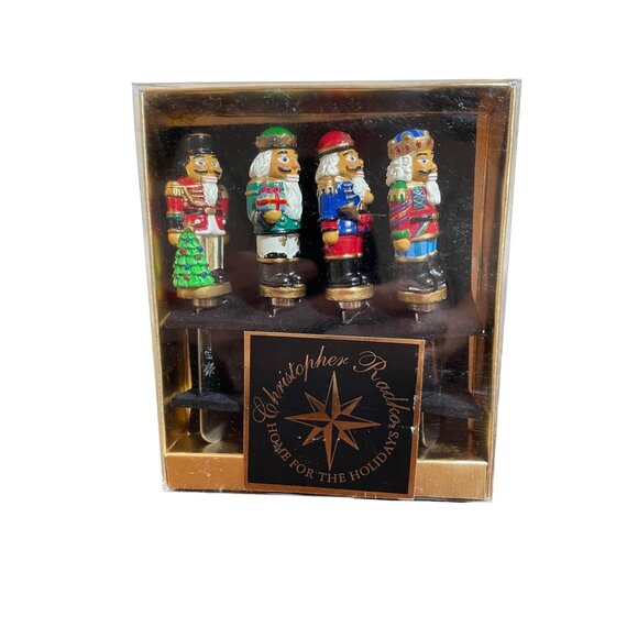 Vintage Christopher Radko Nutcracker Cheese Spreaders Set Of 4 - Picture 1 of 5